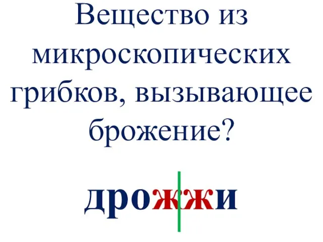 Вещество из микроскопических грибков, вызывающее брожение? дрожжи