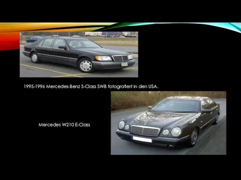 1995-1996 Mercedes-Benz S-Class SWB fotografiert in den USA. Mercedes W210 E-Class