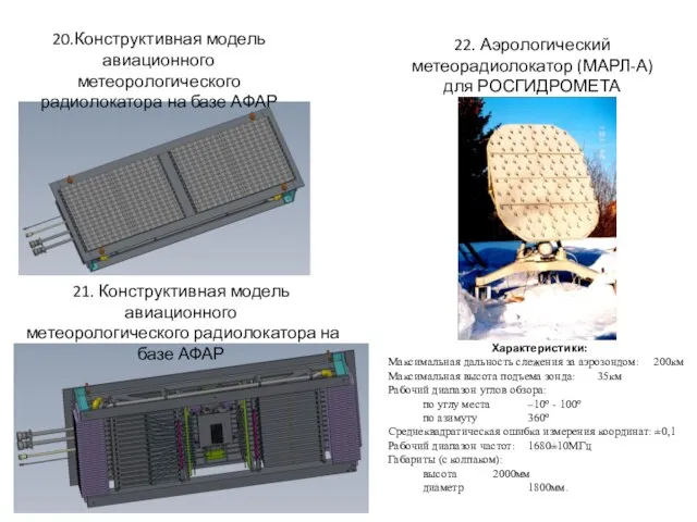 20.Конструктивная модель авиационного метеорологического радиолокатора на базе АФАР 21. Конструктивная модель авиационного