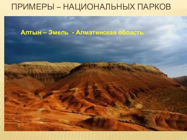 ПРИМЕРЫ – НАЦИОНАЛЬНЫХ ПАРКОВ Алтын – Эмель - Алматинская область