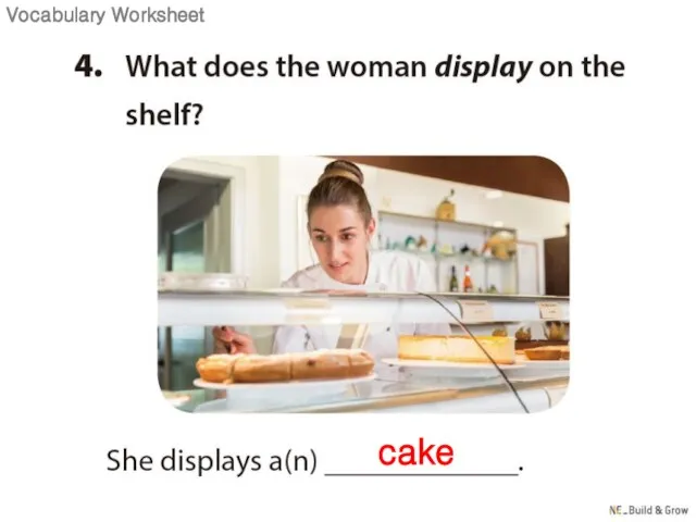 cake Vocabulary Worksheet