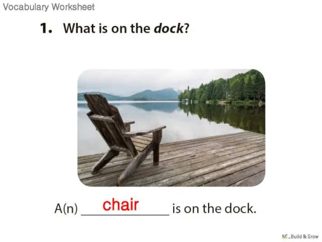 chair Vocabulary Worksheet