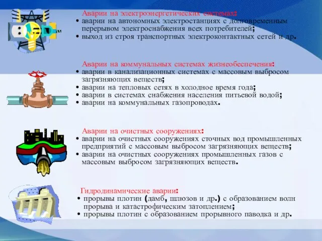 Аварии на электроэнергетических системах: аварии на автономных электростанциях с долговременным перерывом электроснабжения