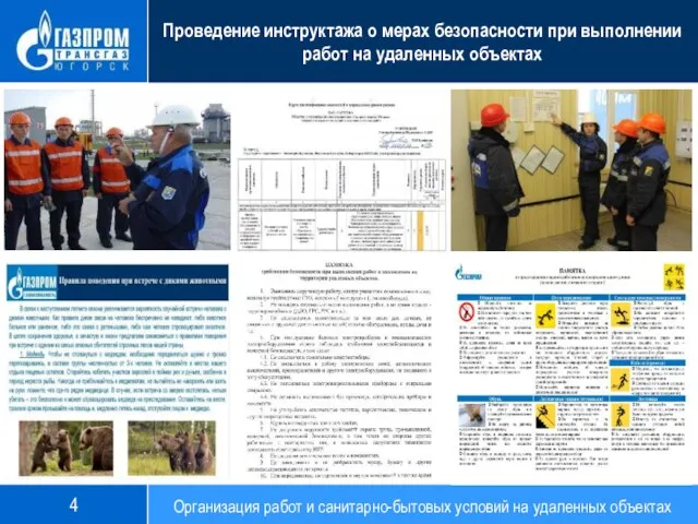 Проведение инструктажа о мерах безопасности при выполнении работ на удаленных объектах Организация