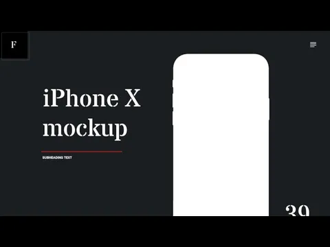 SUBHEADING TEXT iPhone X mockup