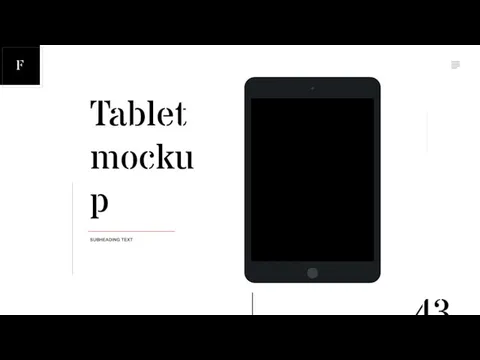 SUBHEADING TEXT Tablet mockup