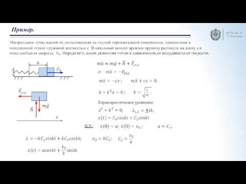 МГТУ им. Н.Э. Баумана Пример. Характеристическое уравнение: Н.У.: