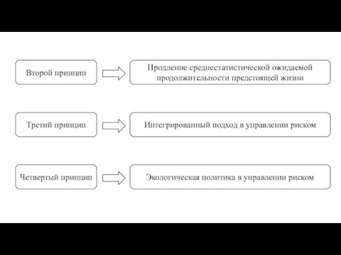 Второй принцип Продление среднестатистической ожидаемой продолжительности предстоящей жизни Третий принцип Интегрированный подход