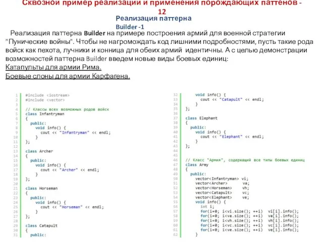 Сквозной пример реализации и применения порождающих паттенов - 12 Реализация паттерна Builder