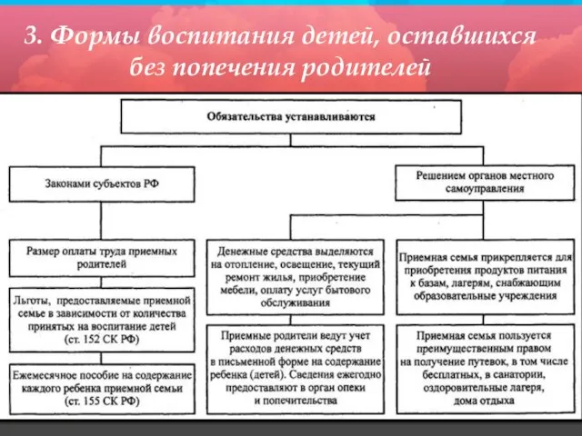 3. Формы воспитания детей, оставшихся без попечения родителей