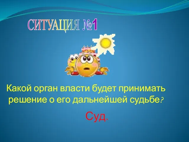 СИТУАЦИЯ №1 Какой орган власти будет принимать решение о его дальнейшей судьбе? Суд.