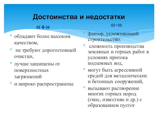 Достоинства и недостатки «+» обладают более высоким качеством, не требуют дорогостоящей очистки,