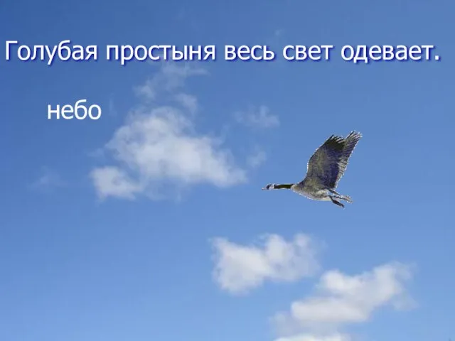 Голубая простыня весь свет одевает. небо