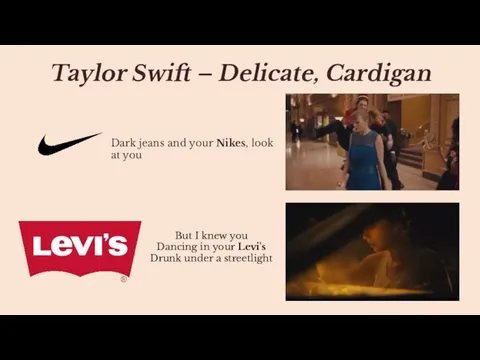 Taylor Swift – Delicate, Cardigan Dark jeans and your Nikes, look at