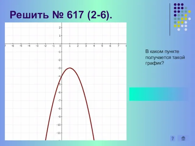 Решить № 617 (2-6). В каком пункте получается такой график? 5)y= -