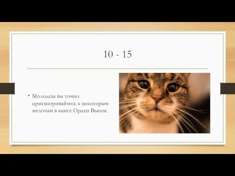 10 - 15 Молодцы вы точно присматривайтесь к некоторым мелочам в книге Орден Вьюги.