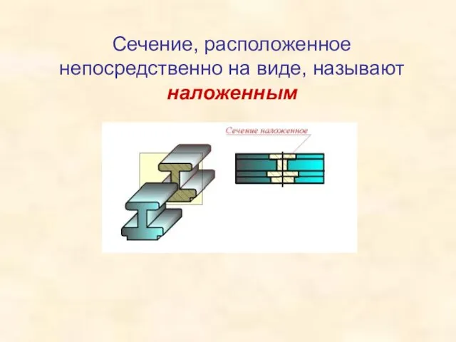 Сечение, расположенное непосредственно на виде, называют наложенным