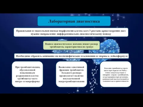 Лабораторная диагностика Правильная и тщательная оценка морфологии клеток всех 3 ростков кроветворения