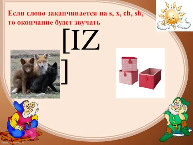 [IZ] Если слово заканчивается на s, x, ch, sh, то окончание будет звучать