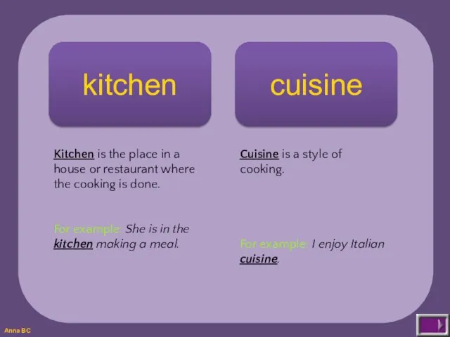 kitchen cuisine Kitchen is the place in a house or restaurant where
