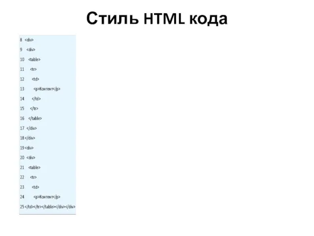 Стиль HTML кода