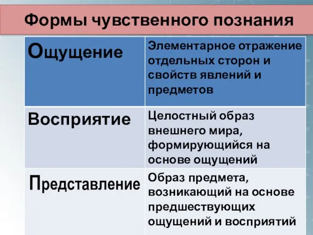 Формы чувственного познания