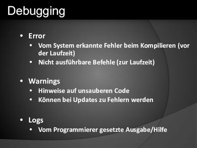 Error Vom System erkannte Fehler beim Kompilieren (vor der Laufzeit) Nicht ausführbare