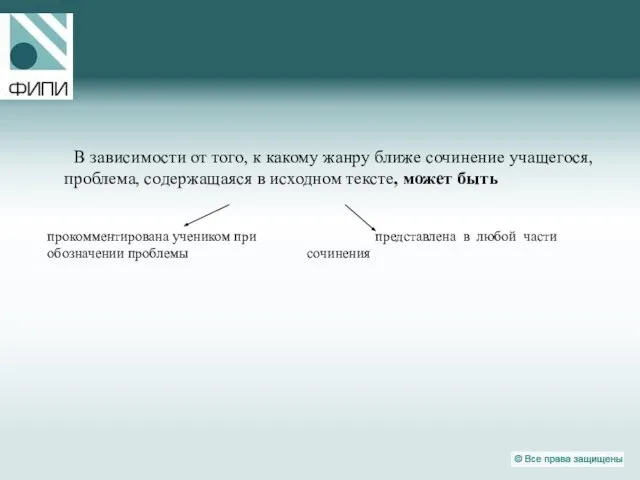 В зависимости от того, к какому жанру ближе сочинение учащегося, проблема, содержащаяся