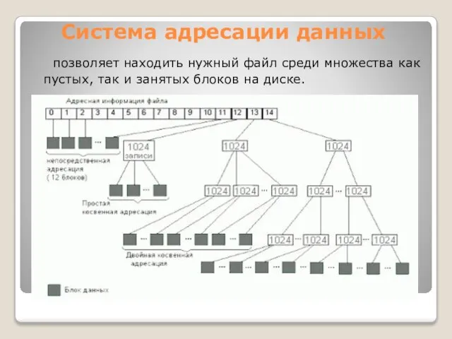 Система адресации данных позволяет находить нужный файл среди множества как пустых, так