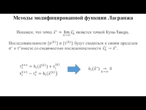 Методы модифицированной функции Лагранжа