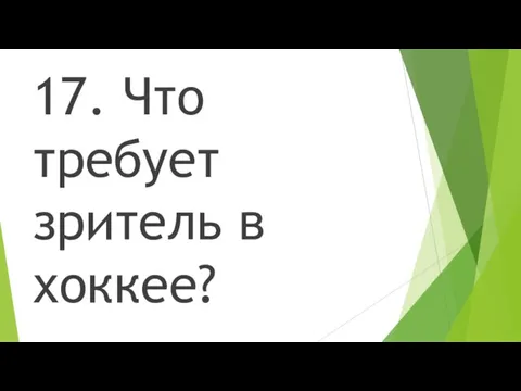 17. Что требует зритель в хоккее?