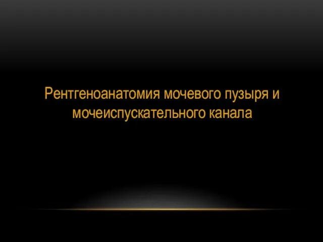 Рентгеноанатомия мочевого пузыря и мочеиспускательного канала