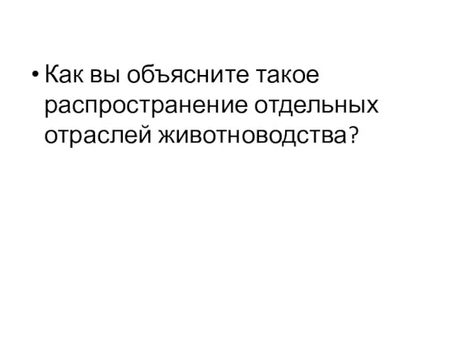 Как вы объясните такое распространение отдельных отраслей животноводства?