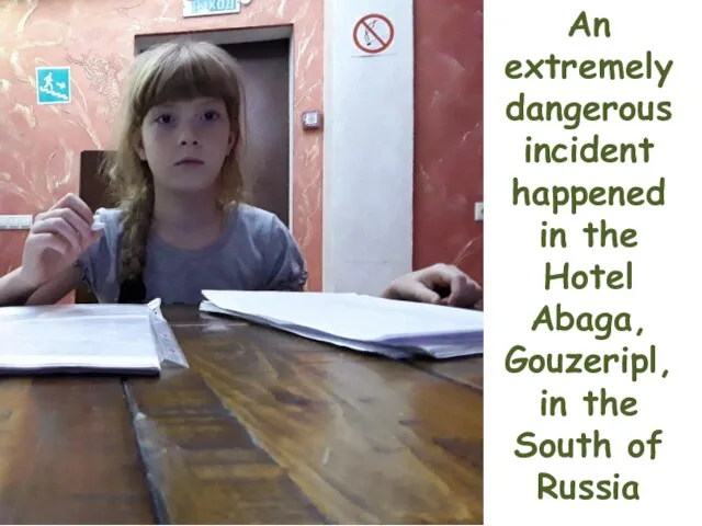 An extremely dangerous incident happened in the Hotel Abaga, Gouzeripl, in the South of Russia