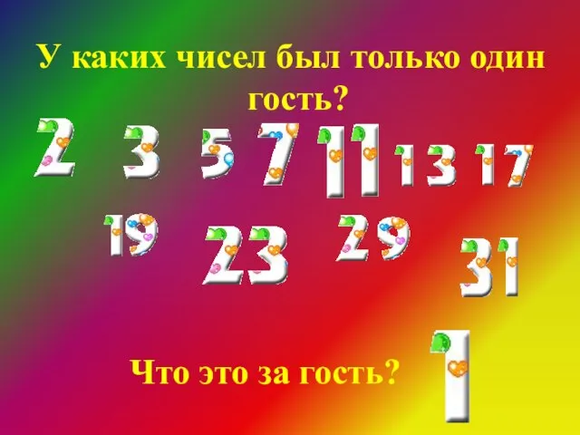 У каких чисел был только один гость? Что это за гость?