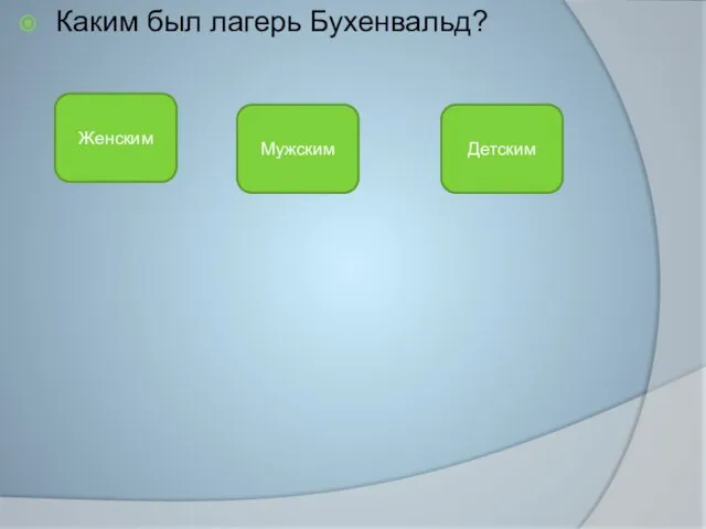 Каким был лагерь Бухенвальд? Женским Детским Мужским