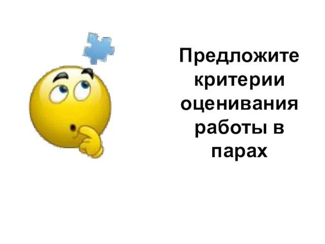 Предложите критерии оценивания работы в парах