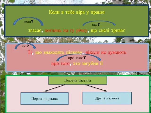 Коли в тебе віра у працю яку? згасає, поглянь на ту річку,