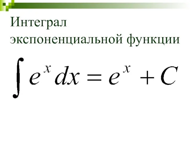 Интеграл экспоненциальной функции