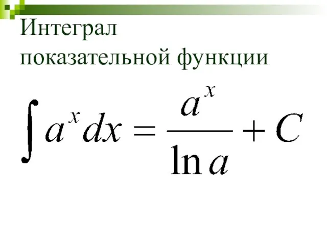 Интеграл показательной функции