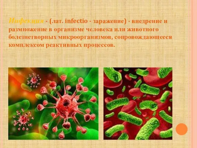 Инфекция - (лат. infectio - заражение) - внедрение и размножение в организме