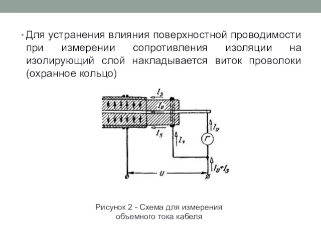 Для устранения влияния поверхностной проводимости при измерении сопротивления изоляции на изолирующий слой