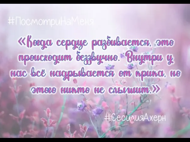 «Когда сердце разбивается, это происходит беззвучно. Внутри у нас всё надрывается от