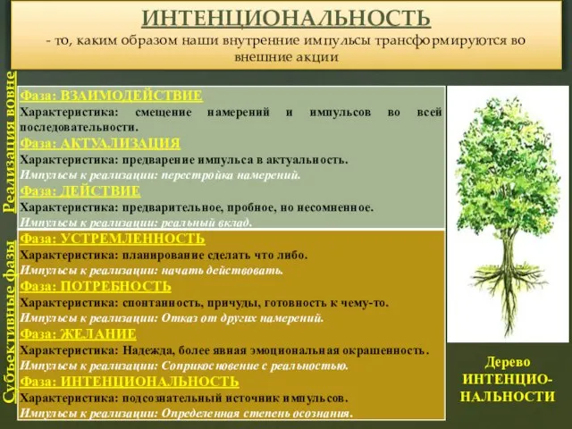 ИНТЕНЦИОНАЛЬНОСТЬ - то, каким образом наши внутренние импульсы трансформируются во внешние акции