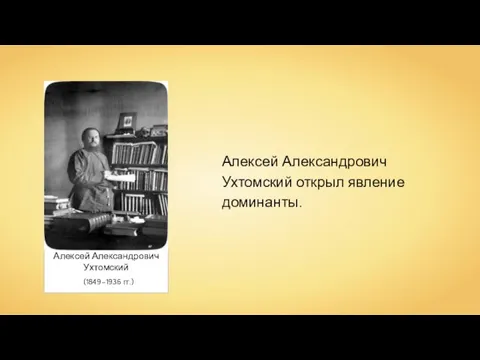 Алексей Александрович Ухтомский открыл явление доминанты. Алексей Александрович Ухтомский (1849–1936 гг.)