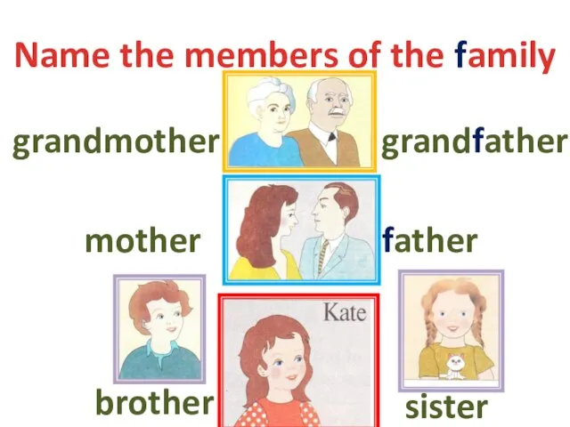 Name the members of the family grandmother grandfather mother father brother sister