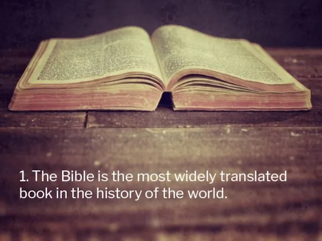 1. The Bible is the most widely translated book in the history of the world.