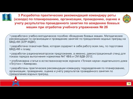 www.rvvdku-vi.ru 10 3 Разработка практических рекомендаций командиру роты (взвода) по планированию, организации,