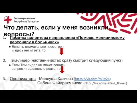 Что делать, если у меня возникли вопросы? Памятка волонтера направления «Помощь медицинскому