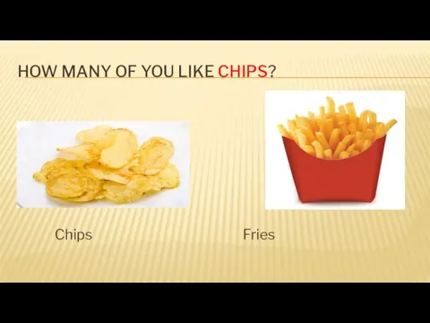 HOW MANY OF YOU LIKE CHIPS? Chips Fries